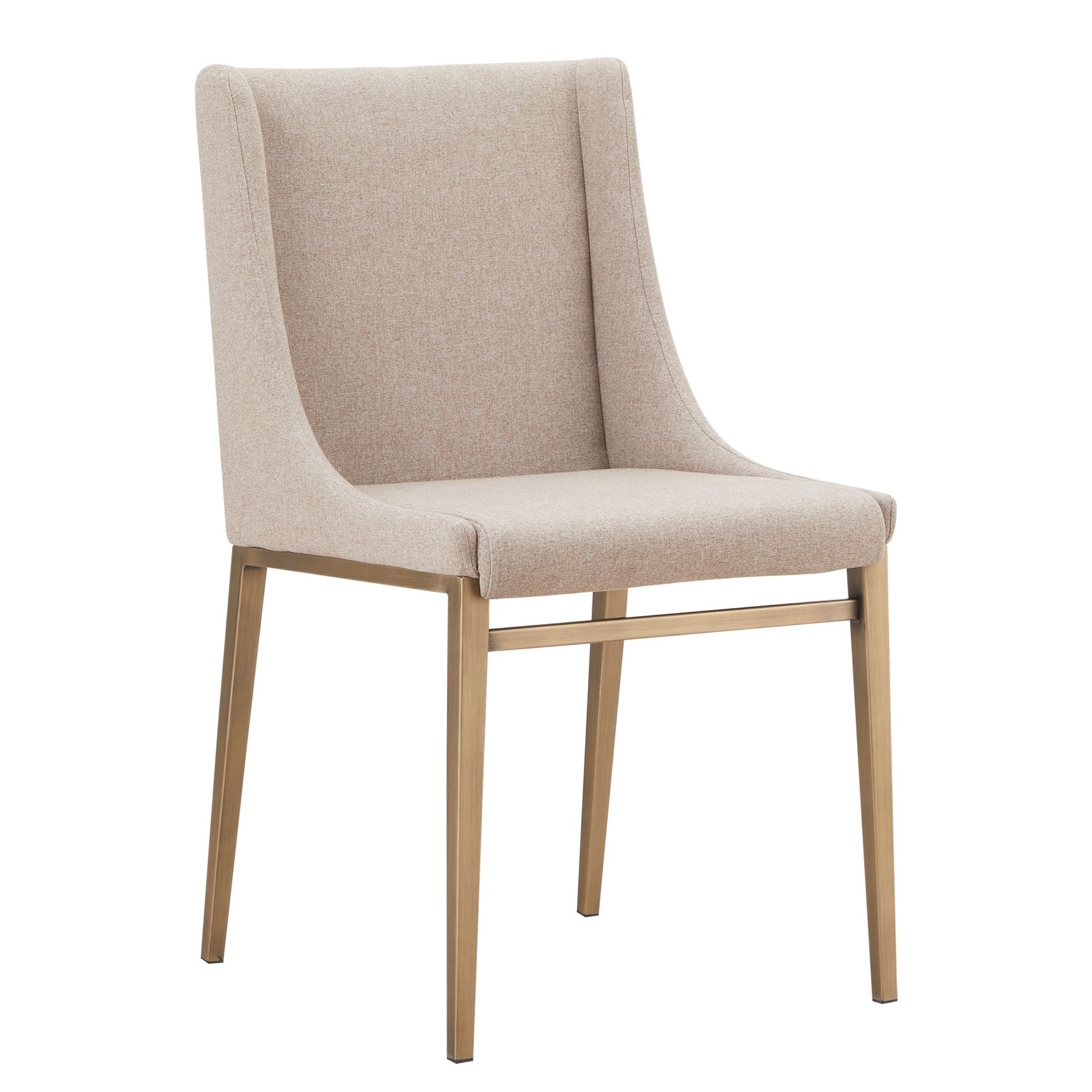 LA Furniture Mimi Contemporary Beige + Brass Dining Chair (Set of 2) VGGAGA-6544CH-BEI-DC Contemporary Style by Vig Furnitrue Number 79511Z Catch Home Goods