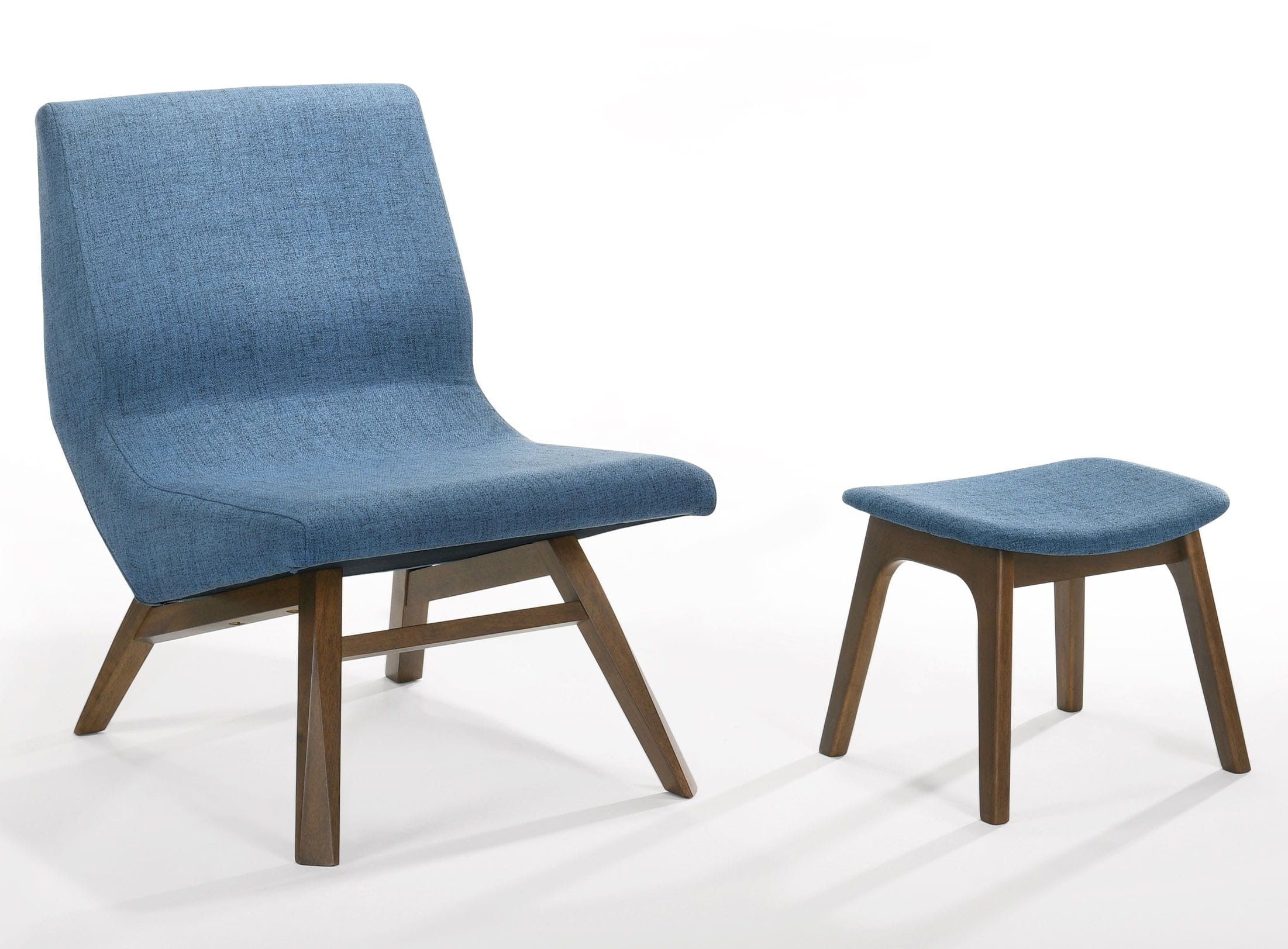 LA Furniture Whitney Modern Blue & Walnut Accent Chair & Ottoman VGMAMI558MI645-BLU Contemporary Style by Vig Furnitrue Number 77864 Catch Home Goods