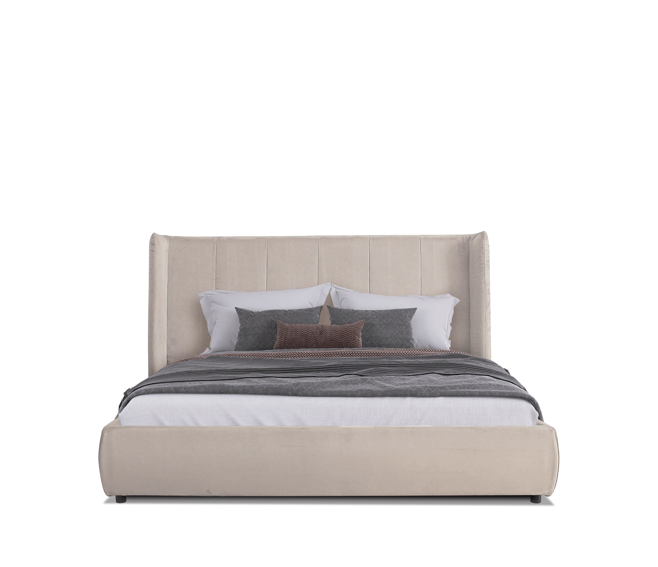 LA Furniture Queen Emilia Modern Beige Velvet Bed VGKN-N5070-BGE-Q Contemporary Style by Vig Furnitrue Number 81752 Catch Home Goods