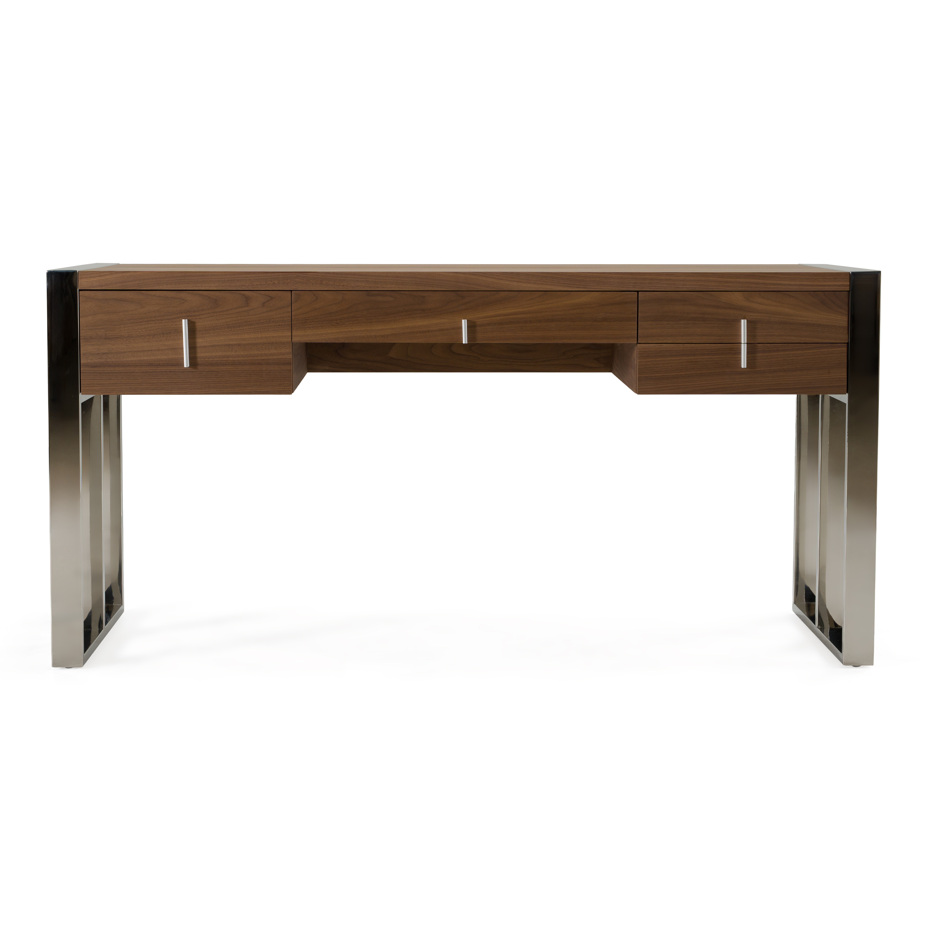LA Furniture Orcutt Modern Walnut & Stainless Steel Desk VGBBMQ2003-DESK Contemporary Style by Vig Furnitrue Number 77867 Catch Home Goods