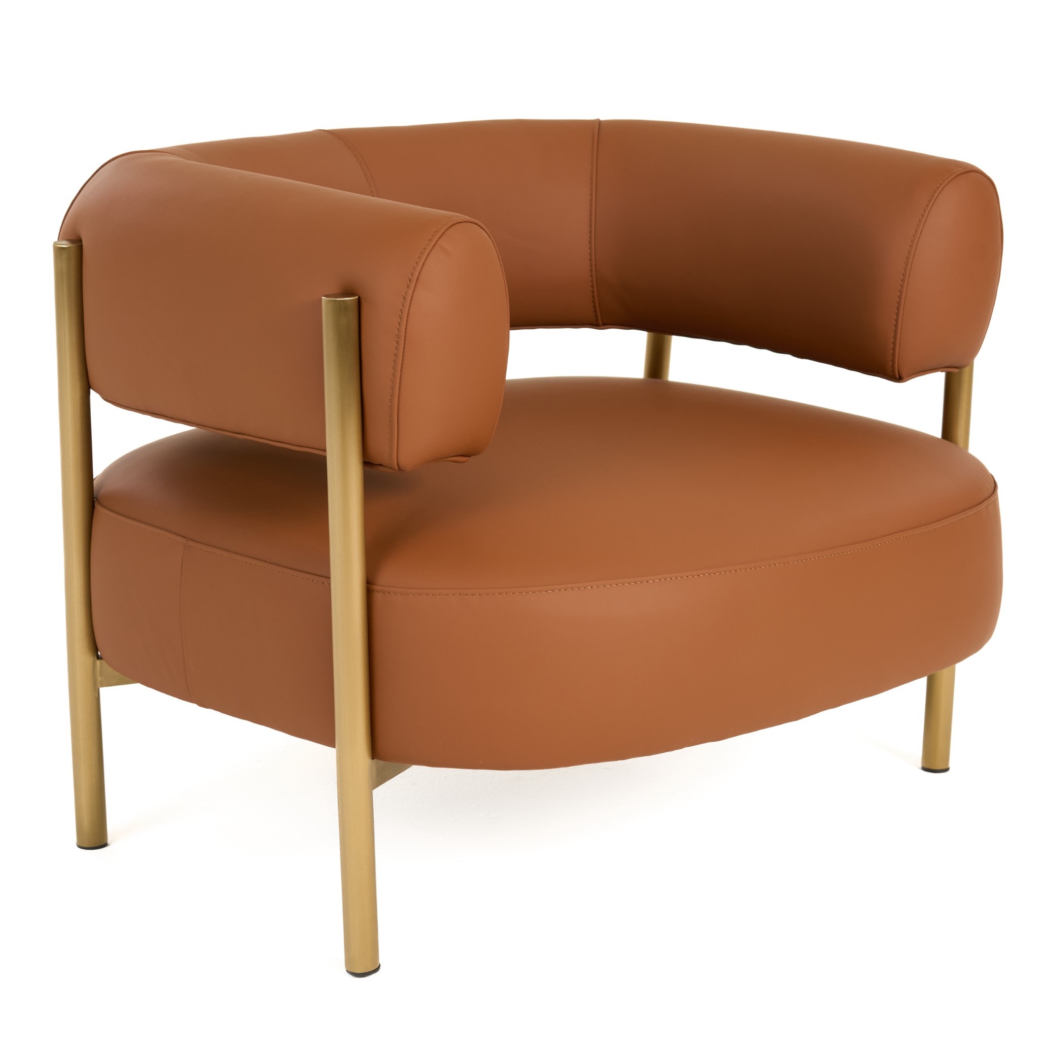 LA Furniture Ozona Modern Rust Leather Accent Chair VGHM-LL255-RUST Contemporary Style by Vig Furnitrue Number 81915 Catch Home Goods