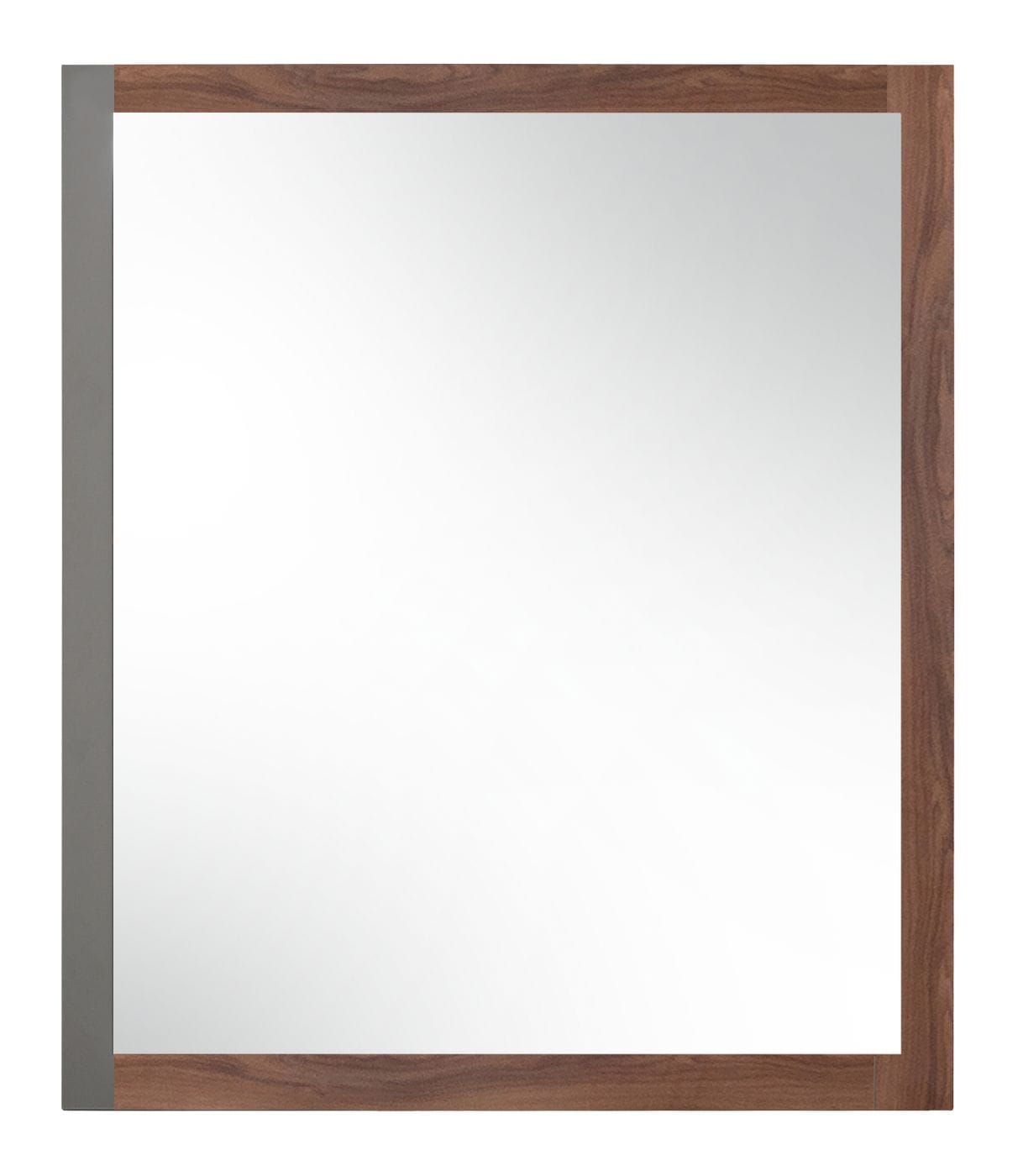 LA Furniture Palermo Italian Modern Faux Concrete & Walnut Mirror VGACPALERMO-WAL-MIR Contemporary Style by Vig Furnitrue Number 75554 Catch Home Goods