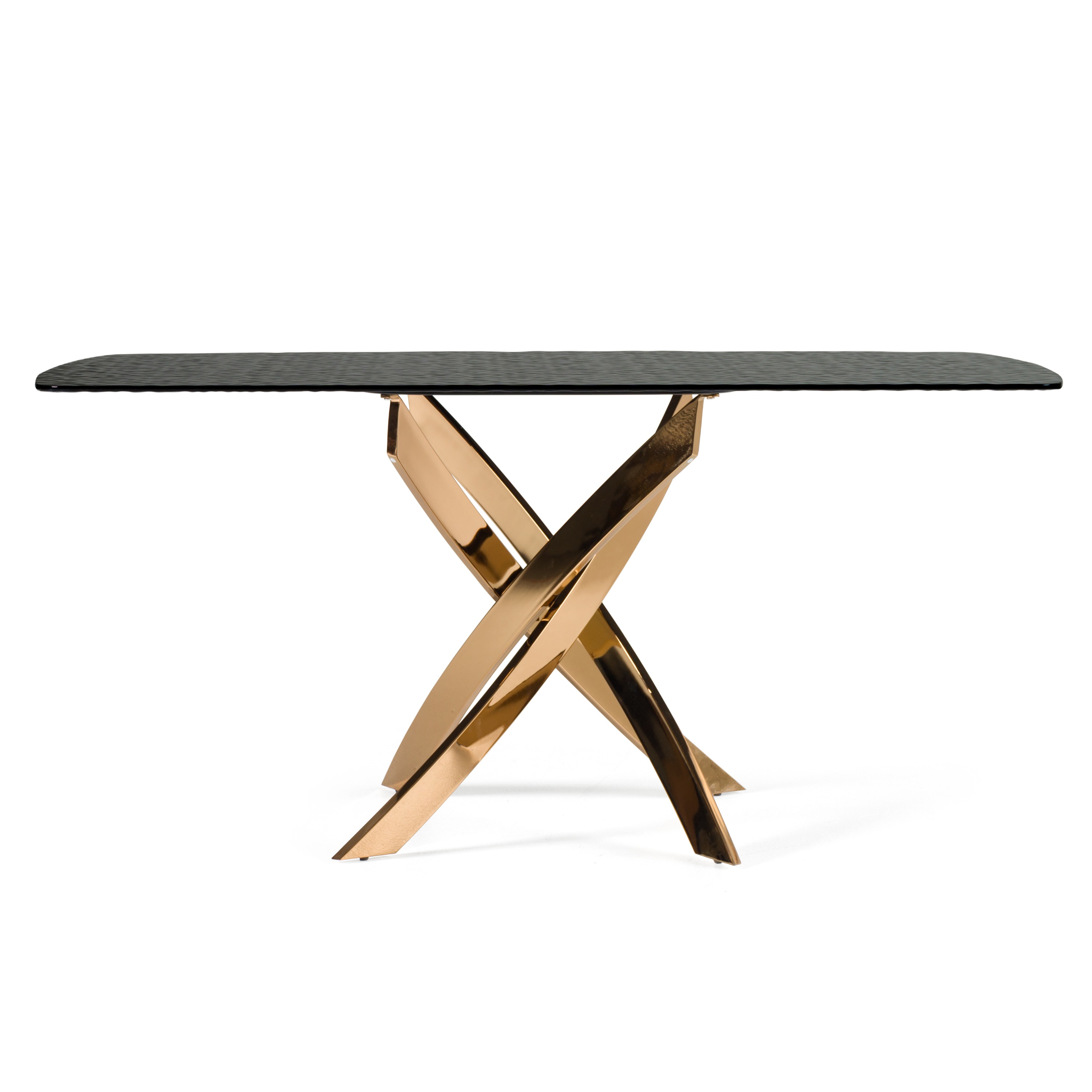 LA Furniture Pyrite Modern Brown Glass + Rosegold Rectangular Dining Table VGEW-F2133EG Contemporary Style by Vig Furnitrue Number 82334 Catch Home Goods