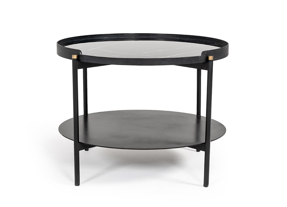LA Furniture Randal Modern Round Black Metal Coffee Table VGLBCOMP-CF60-02 Contemporary Style by Vig Furnitrue Number 75953 Catch Home Goods