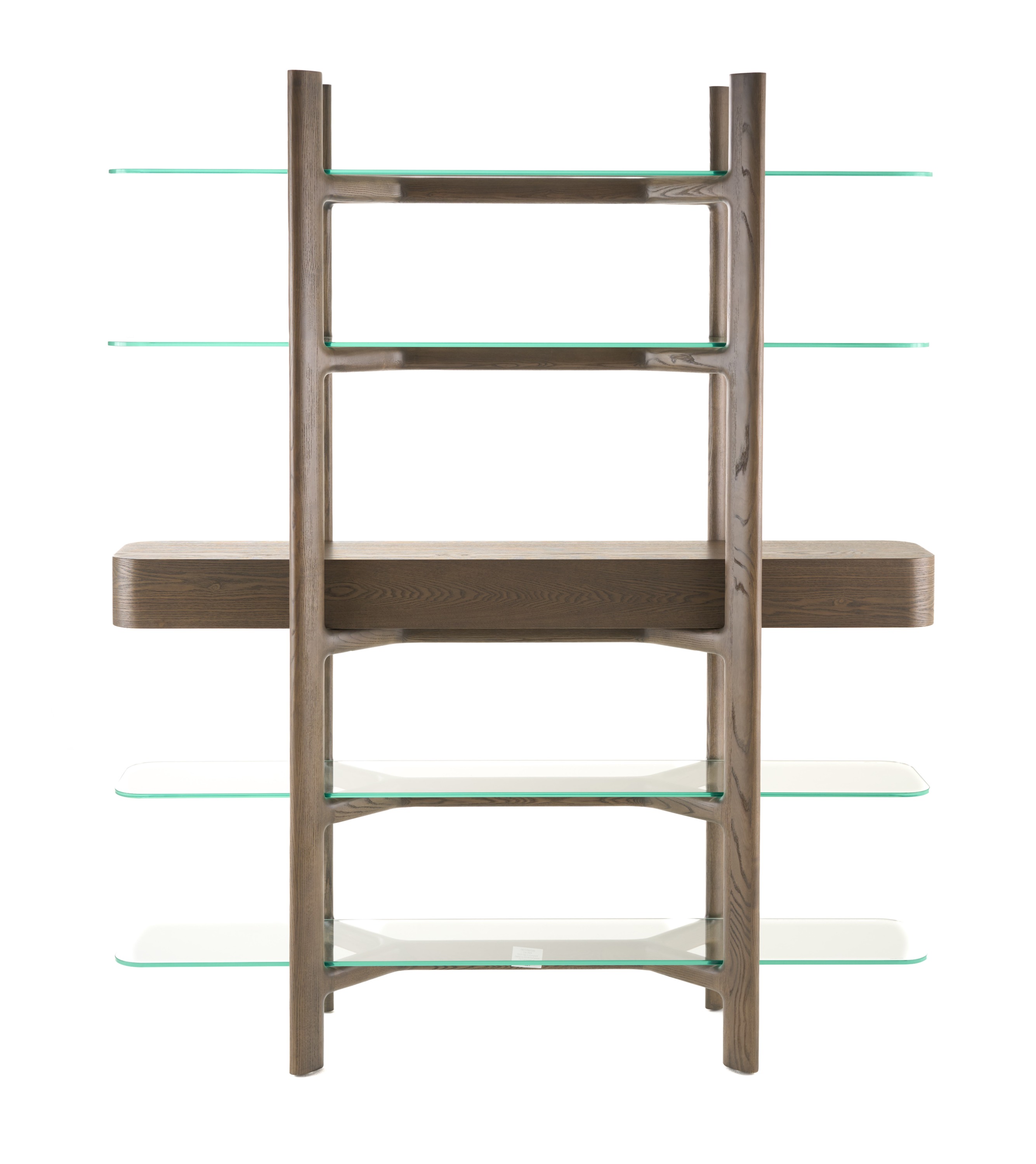 LA Furniture Rinaldi Mid-Century Modern Grey Ash + Glass Bookshelf VGCS-DS-23006 Contemporary Style by Vig Furnitrue Number 81590 Catch Home Goods