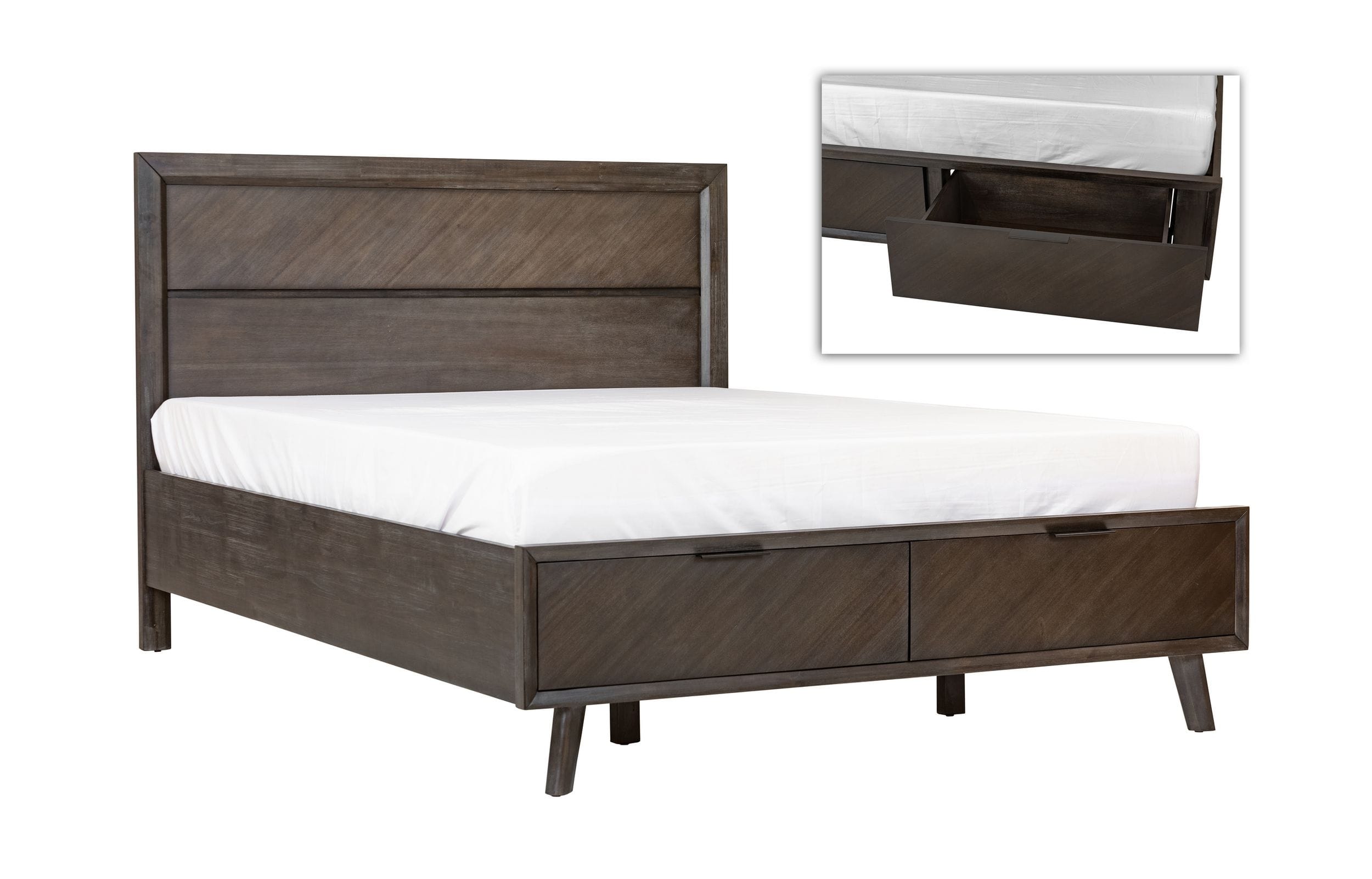 LA Furniture Roger Queen Mid-century Acacia Bed VGWDROGER-BRN-BED-Q Contemporary Style by Vig Furnitrue Number 77750 Catch Home Goods