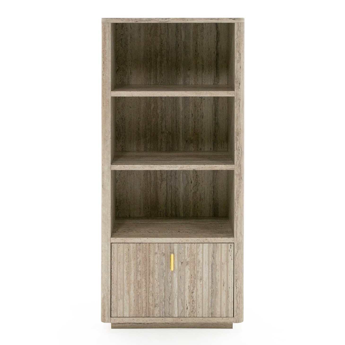 LA Furniture Roma Modern Faux Travertine + Gold Bookcase VGAN-ROMA-BOOK Contemporary Style by Vig Furnitrue Number 80247 Catch Home Goods