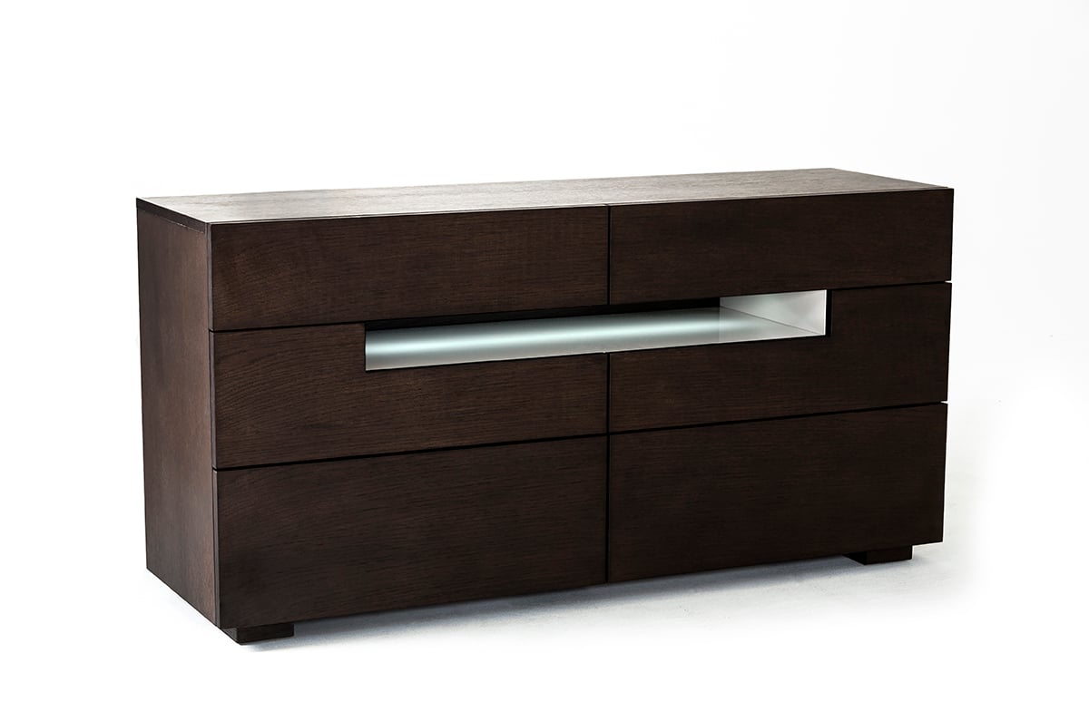 LA Furniture Ceres Contemporary Brown Oak and Grey Dresser with LED Light VGWCCG05D-WNG Contemporary Style by Vig Furnitrue Number 14671 Catch Home Goods