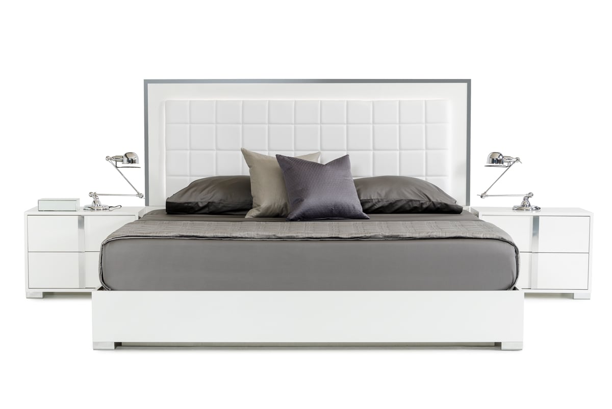 LA Furniture California King San Marino Modern White Bed VGACSANMARINO-BED-WHT-CK Contemporary Style by Vig Furnitrue Number 73426B Catch Home Goods