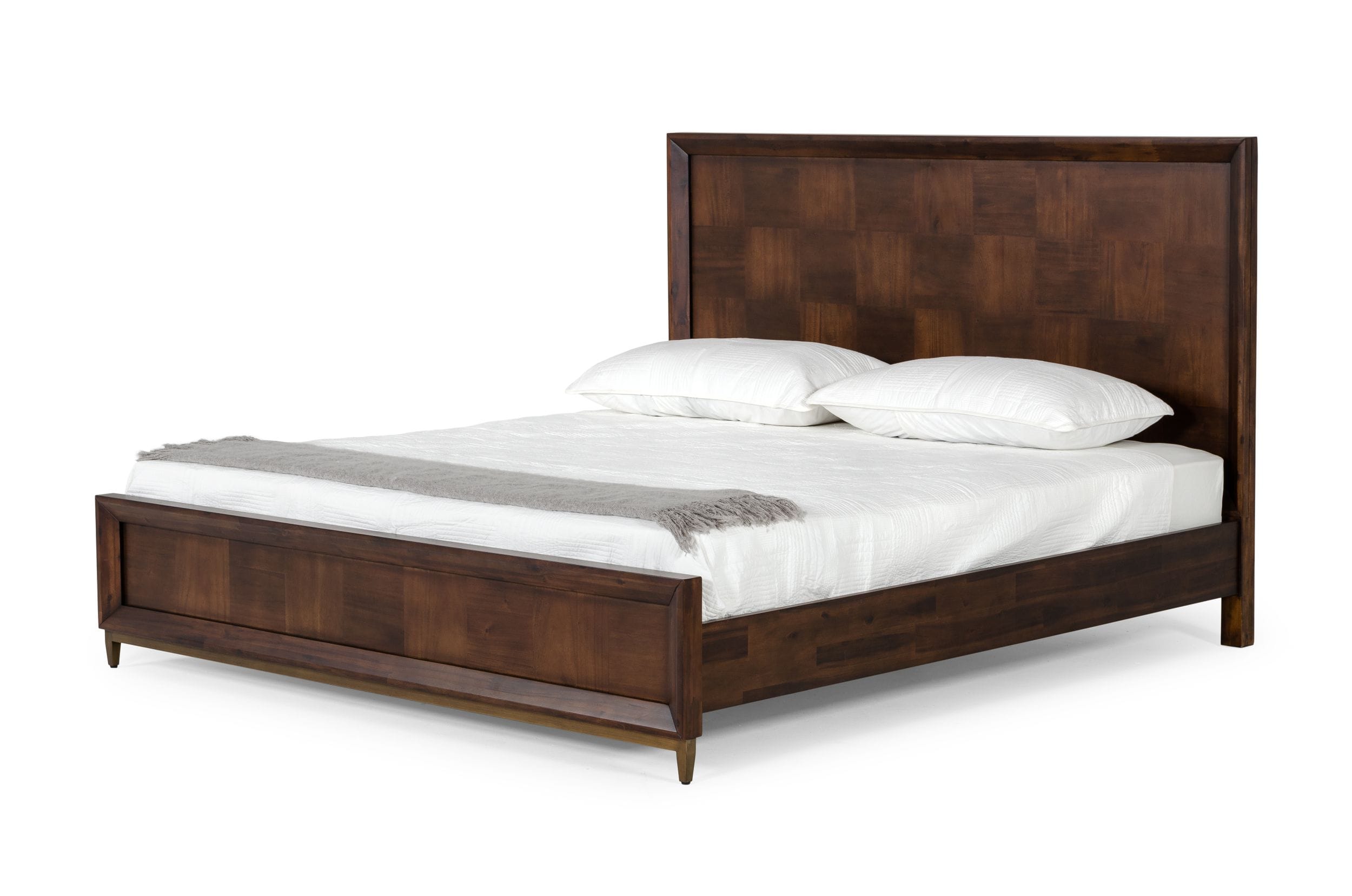 LA Furniture Shane Eastern King Modern Acacia & Brass Bed VGNXSHANE-BED-EK Contemporary Style by Vig Furnitrue Number 77471 Catch Home Goods