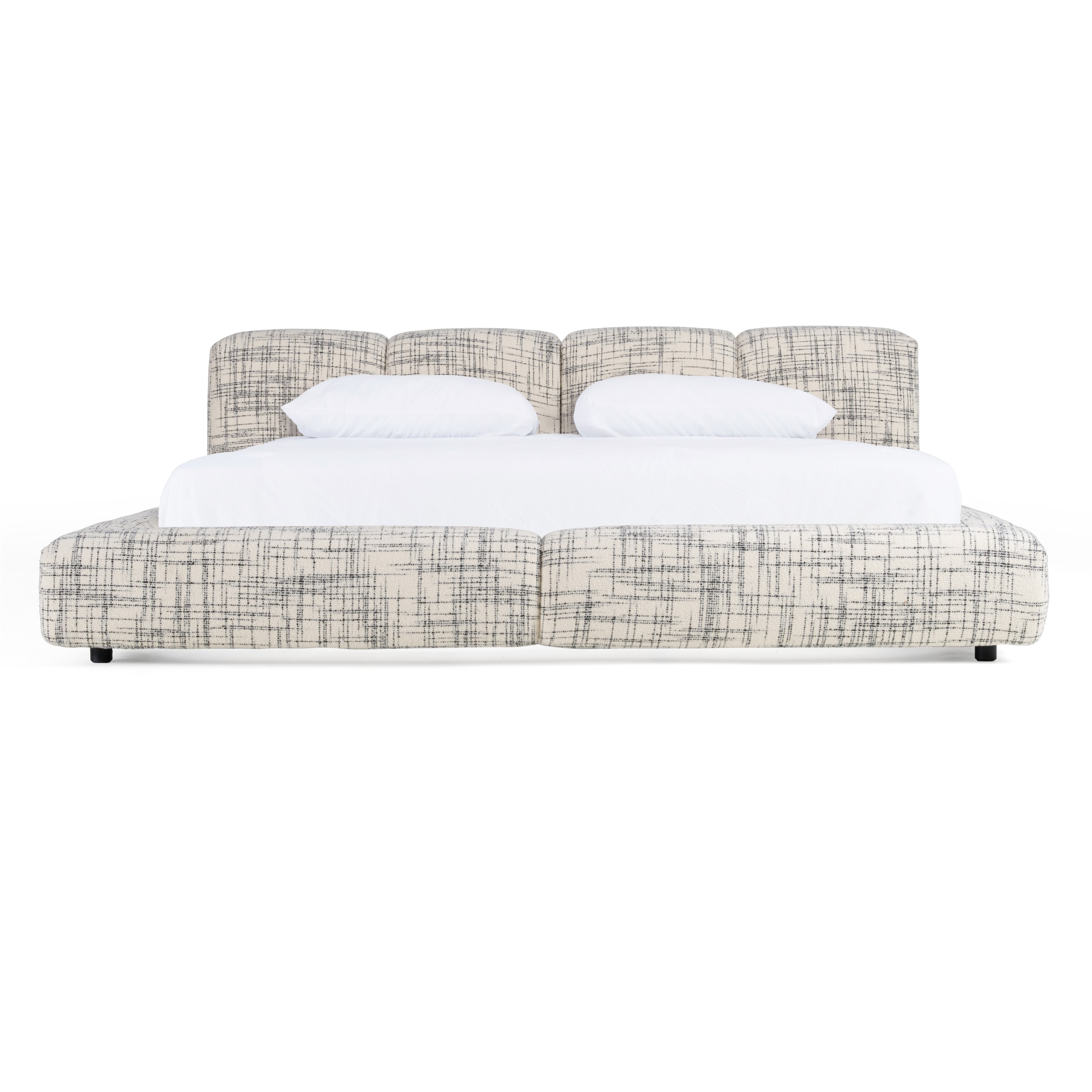 LA Furniture Eastern King Shiloh Modern Off-White + Black Fabric Bed VGEV-B070-WHTBLK-EK Contemporary Style by Vig Furnitrue Number 83077 Catch Home Goods