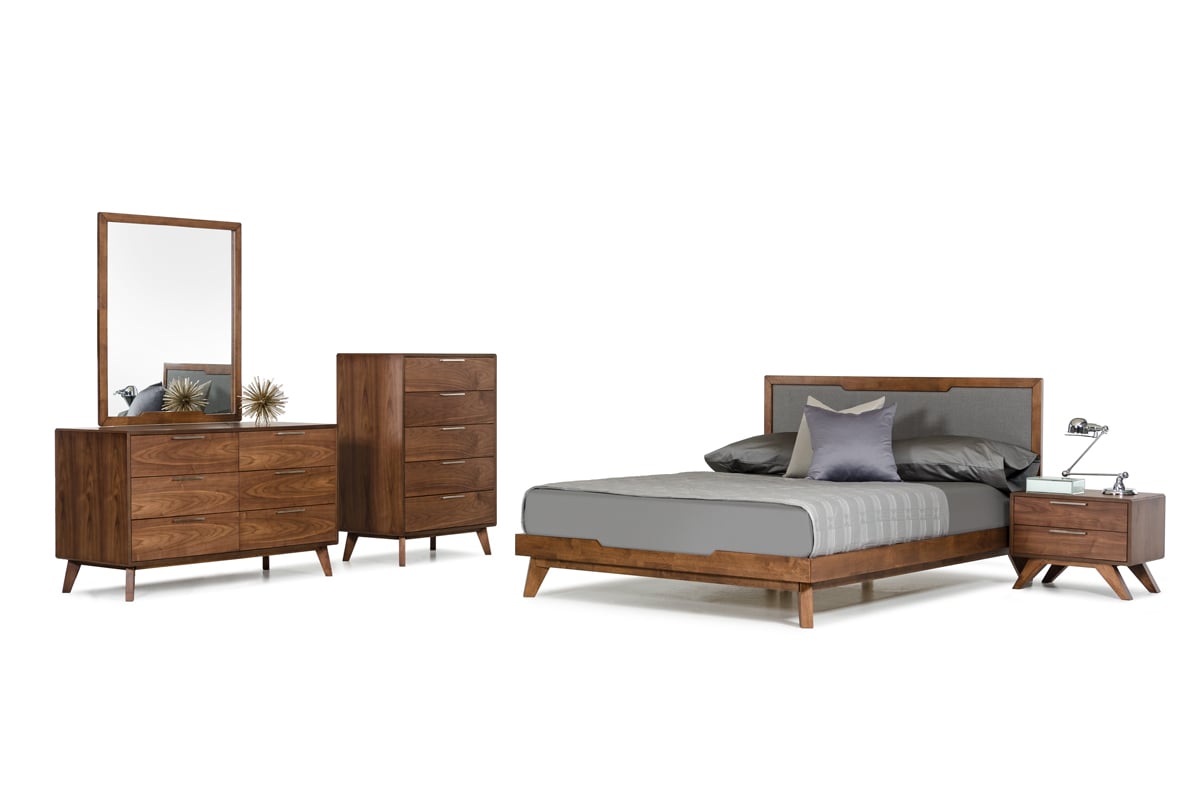 LA Furniture Eastern King Soria Modern Grey & Walnut Bedroom Set VGMASORIA-SET-EK Contemporary Style by Vig Furnitrue Number 72077 Catch Home Goods