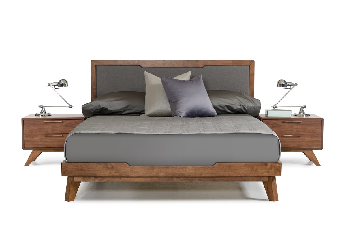 LA Furniture California King Soria Mid-Century Grey & Walnut Bed VGMABR-32-BED-CK Contemporary Style by Vig Furnitrue Number 74964 Catch Home Goods