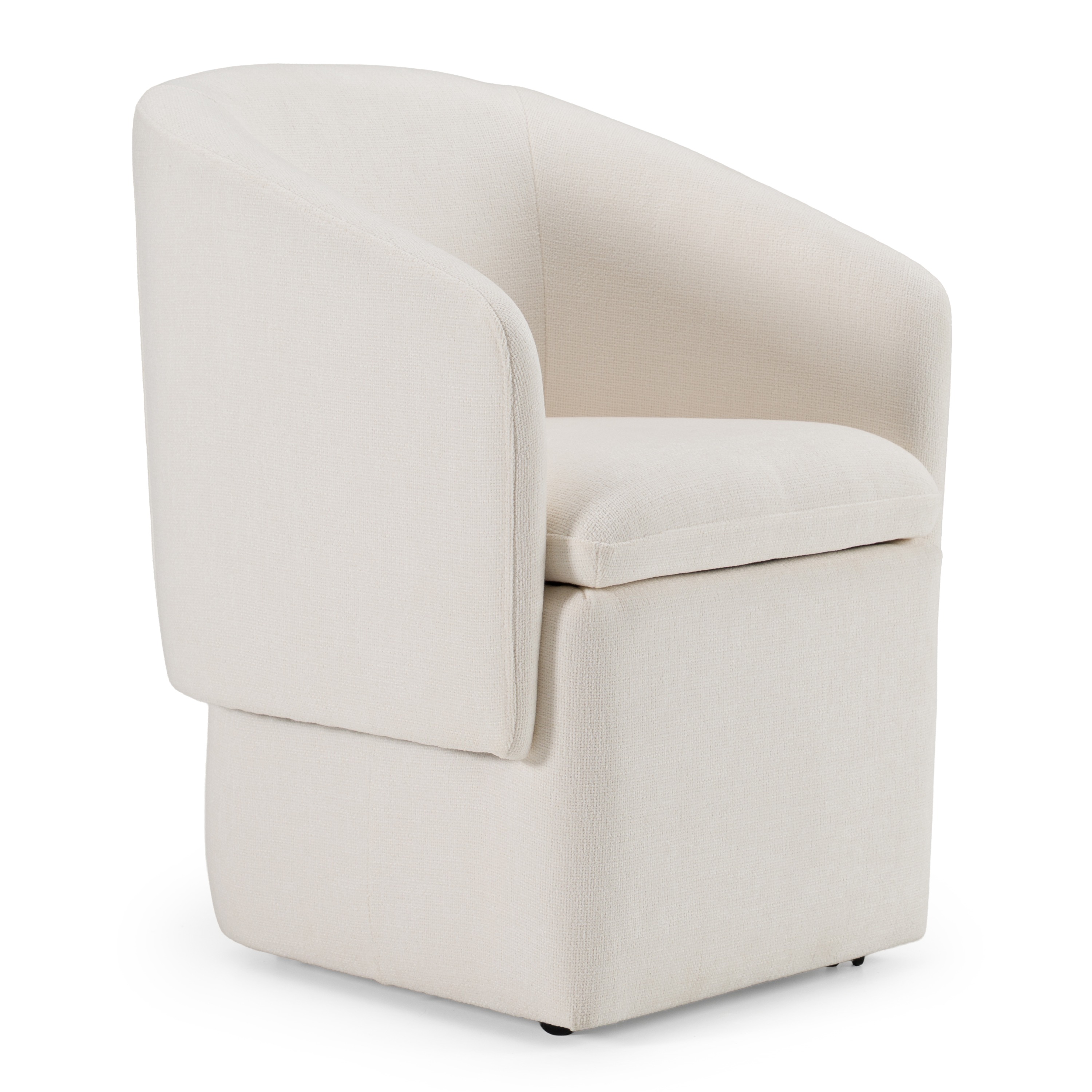 LA Furniture Tassell Modern Ivory Fabric Dining Chair with Castor Wheels VGKK-KF.Y2219-IVY Contemporary Style by Vig Furnitrue Number 82726 Catch Home Goods
