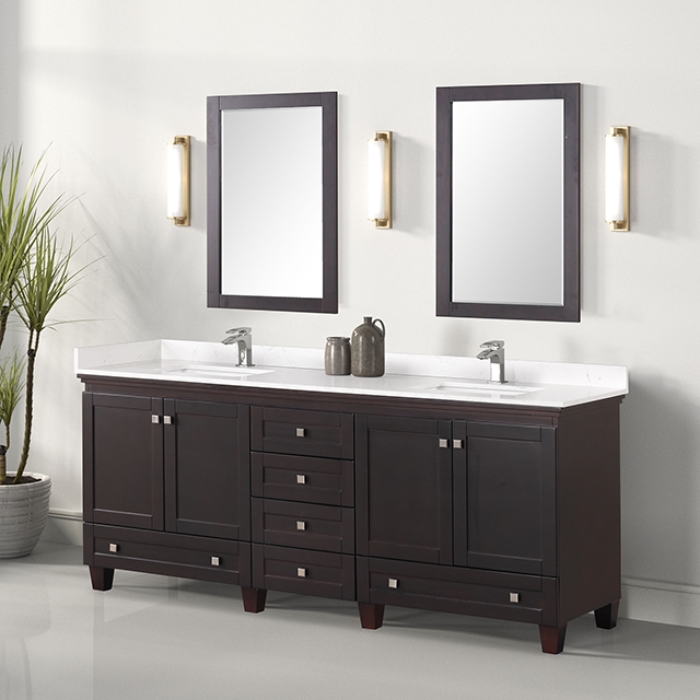 Furniture Of America Oliva Transitional White/Espresso Vanity Set W/ Mirror Model TM-CT006WH-80+11ES+M