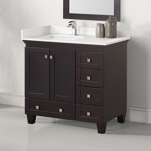 Furniture Of America Aprea Transitional White/Espresso Vanity Set Model TM-CT008WH-36+10ES