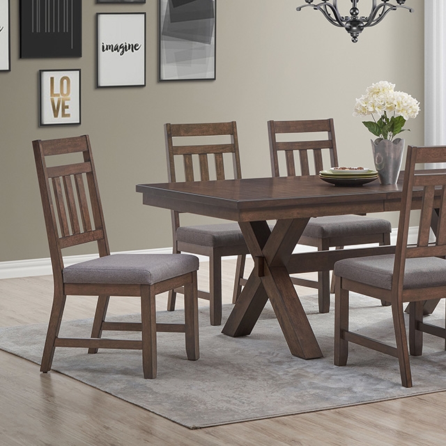 Furniture Of America Pottsville Contemporary Black/Natural 7 Pc. Dining Set Model TM3109T-7PC-CHAIR