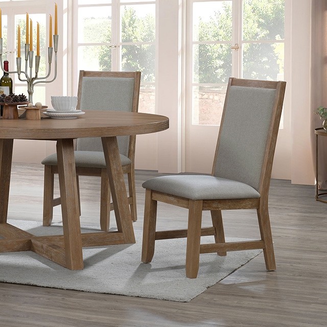 Furniture Of America Everett Contemporary Rustic Brown 5 Pc. Round Table Dining Set Model TM3111T-5PC-CHAIR