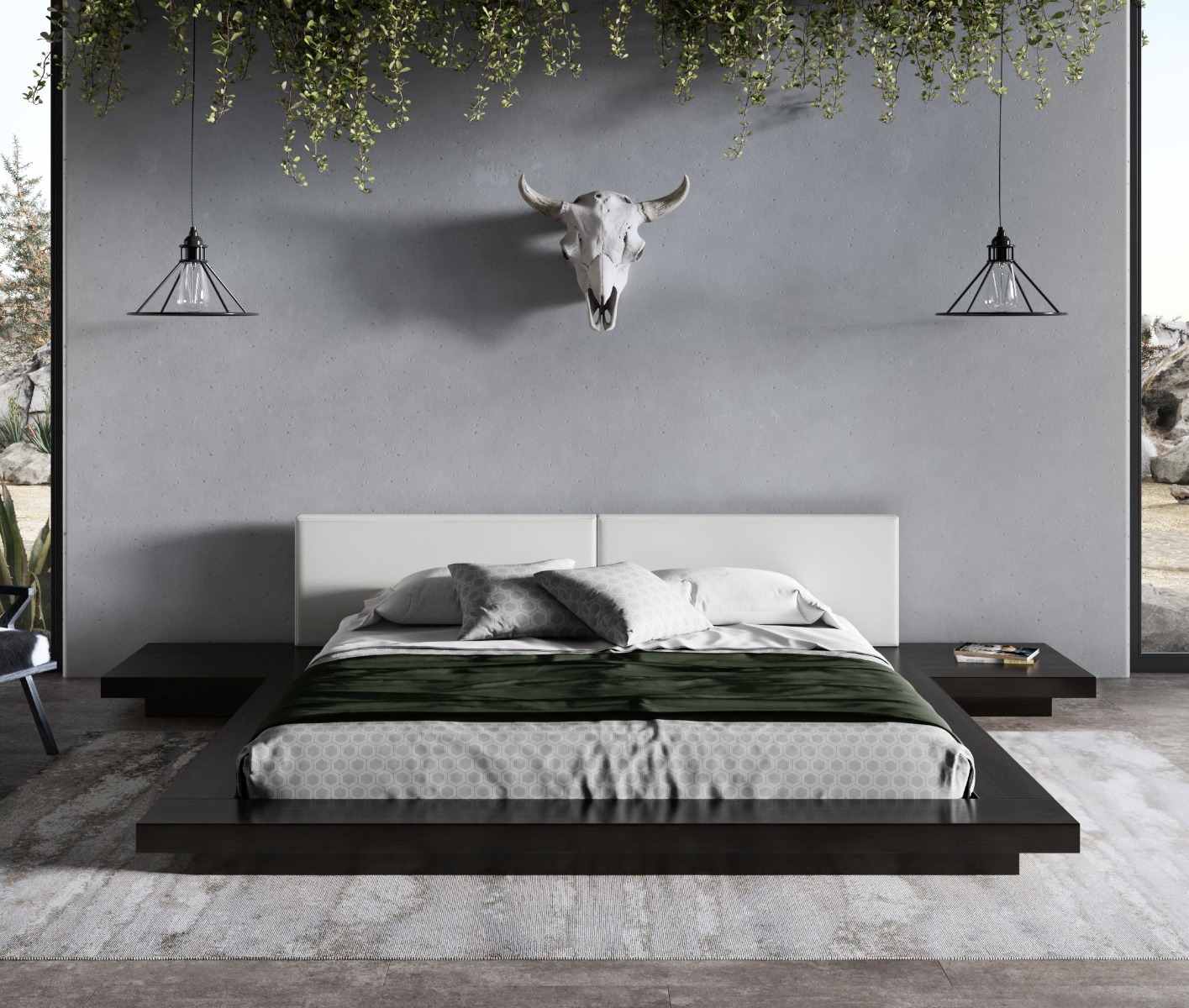 LA Furniture Tokyo Queen Contemporary Black and White Platform Bed VGMABR-90-BLK-WHT-Q Contemporary Style by Vig Furnitrue Number 76816|76816A Catch Home Goods