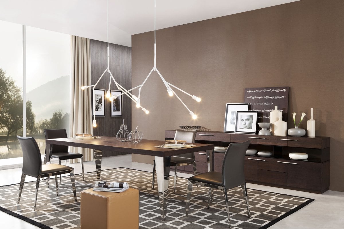 LA Furniture Daytona Modern Brown Oak Rectangle Dining Table VGWCE539T Contemporary Style by Vig Furnitrue Number 15355 Catch Home Goods