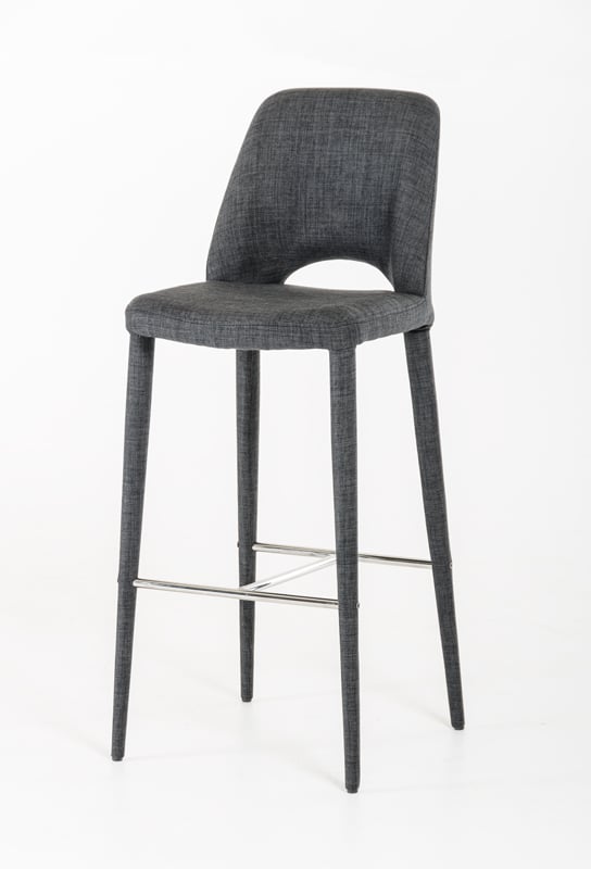 LA Furniture Williamette Mid-Century Dark Grey Fabric Bar Stool VGEUMC-8980CH-B-GRY Contemporary Style by Vig Furnitrue Number 16770 Catch Home Goods