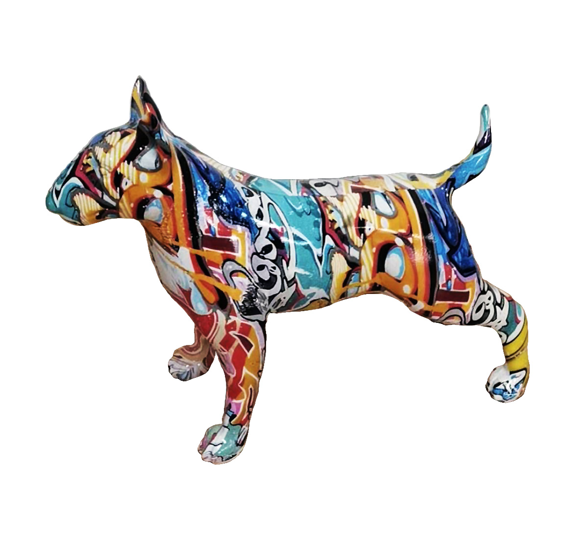 LA Furniture Graffiti Bull Terrier Modern Multi-Color Sculpture VGTH-235340 Contemporary Style by Vig Furnitrue Number 81338 Catch Home Goods